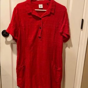 CAbi Red Cover Up Dress with Pockets
